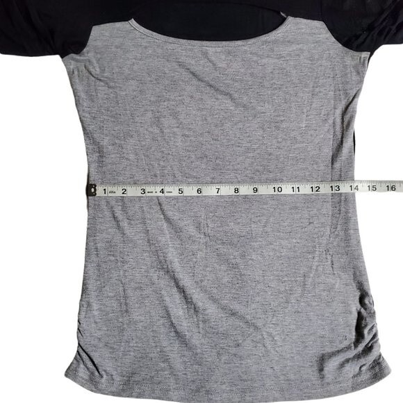 Patty black gray long sleeve top sz M - Picture 10 of 12